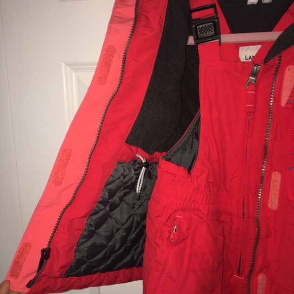 Red Lands End Squall coat and snow pants, Sz 4 - Picture 3 of 8